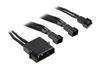 BitFenix Molex til 3 stk. 3-pin adapter - 20cm - Sort