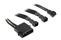 BitFenix Molex til 3 stk. 3-pin adapter - 20cm - Sort