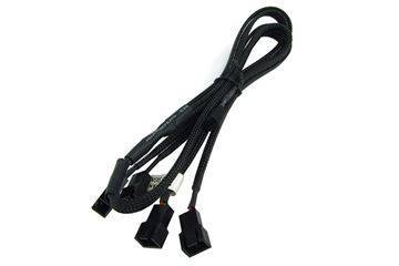 Phobya Y-kabel - 3-pin til 4 stk. 3-pin - Sort
