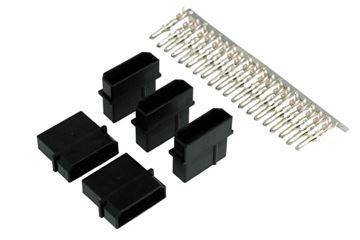 Phobya 4-Pin Molex Stik (incl. pins) - Han - 5 stk. - Sort