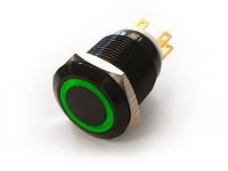 Lamptron Illuminated Switch Ring Type - Sort / Grøn