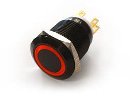 Lamptron Illuminated Switch Ring Type - Sort / Rød