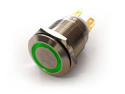 Lamptron Illuminated Switch Ring Type - Sølv / Grøn